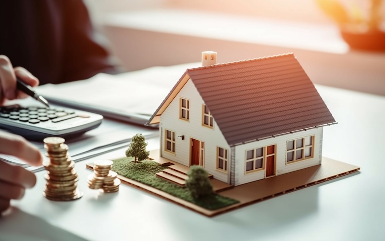 A first home buyer specialist calculating stamp duty for a first home buyer in WA with Australian gold coins piled next to the calculator.