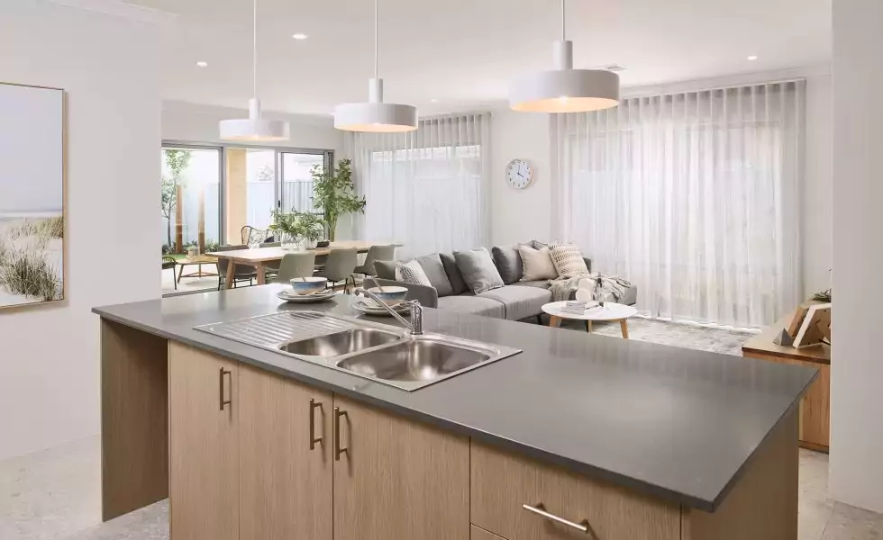 Kitchen and open plan living area